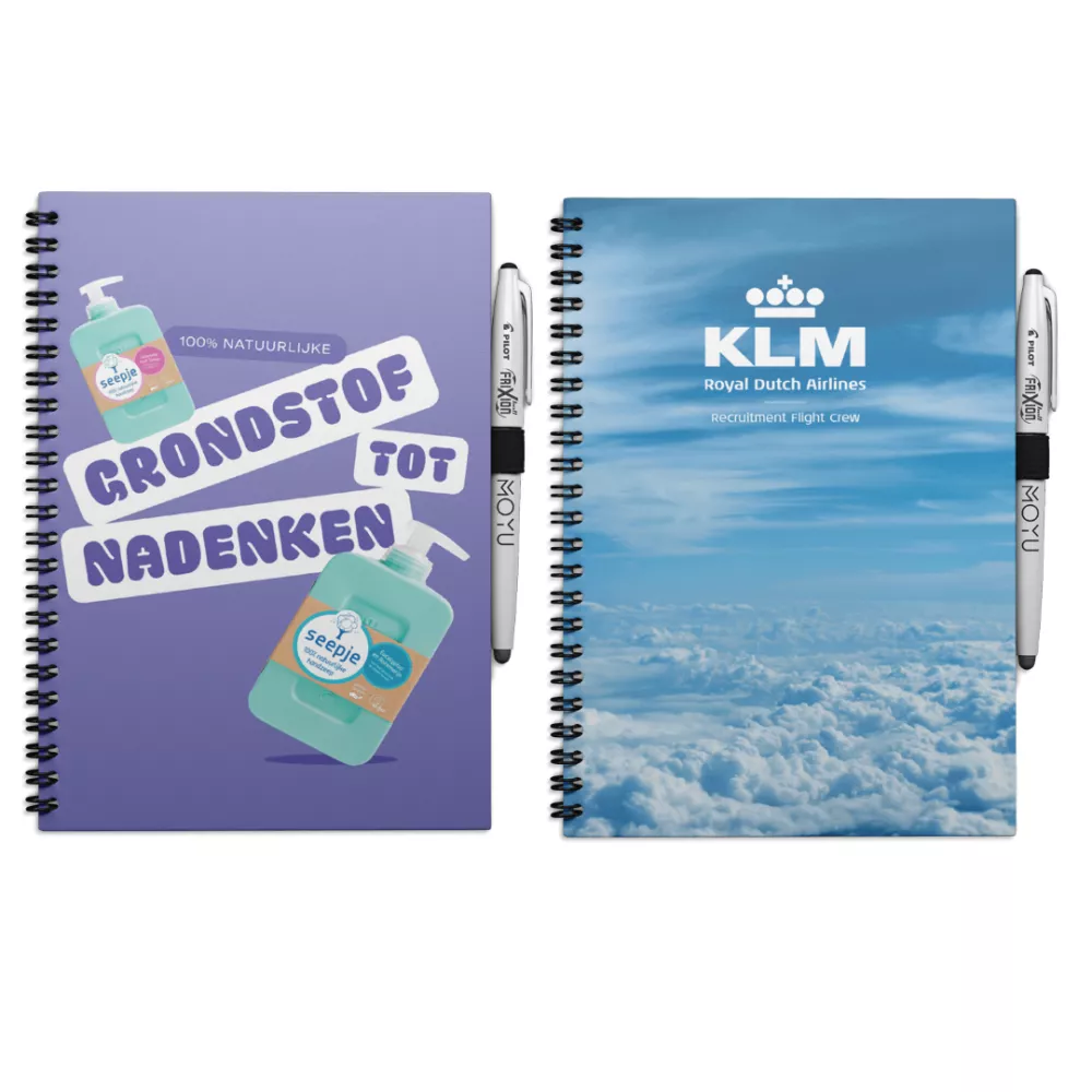 Uitwisbaar notitieboek met eigen logo