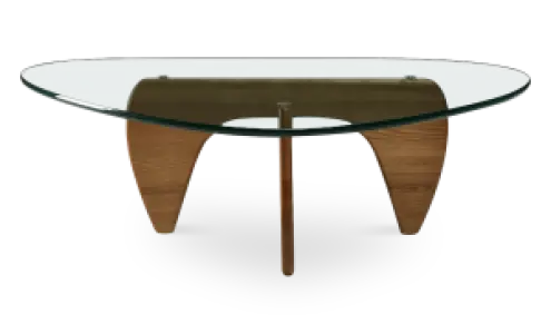 Japandi Salontafel Sabi | Glazen Blad | Walnoot Onderstel