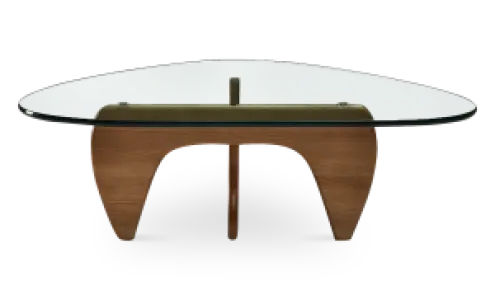 Japandi Salontafel Sabi | Glazen Blad | Walnoot Onderstel