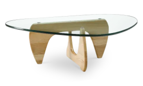 Japandi Salontafel Sabi | Glazen Blad | Essen Onderstel