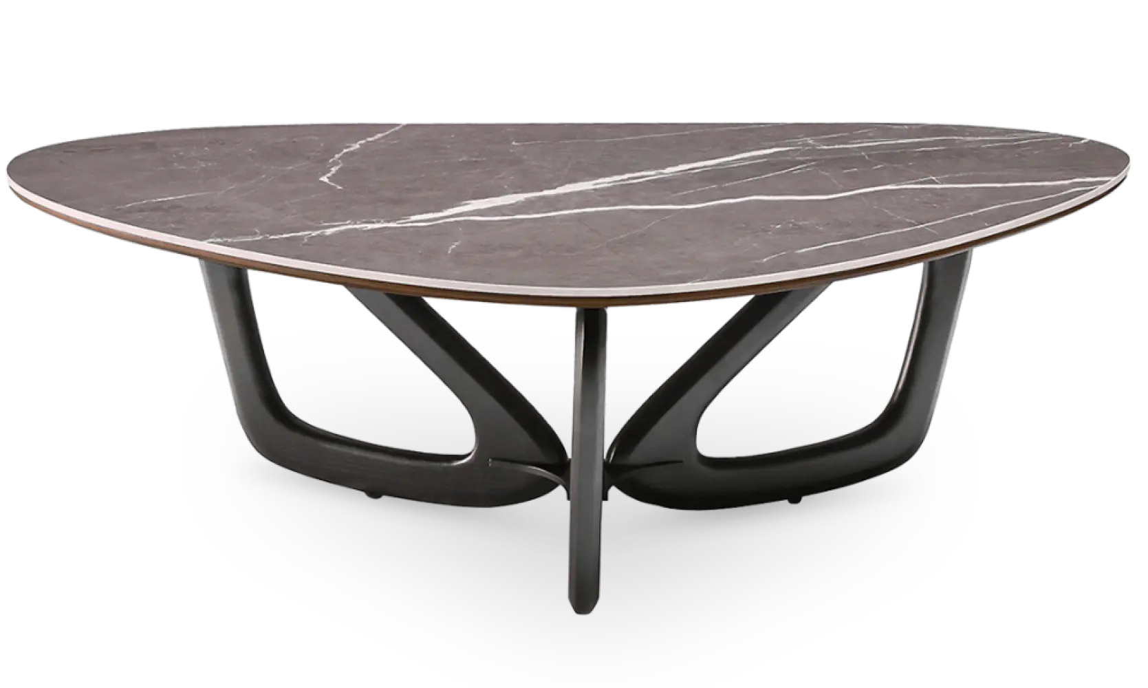 Japandi Salontafel Butterfly | Antraciet Keramiek | Zwart Onderstel