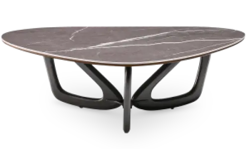Japandi Salontafel Butterfly | Antraciet Keramiek | Zwart Onderstel