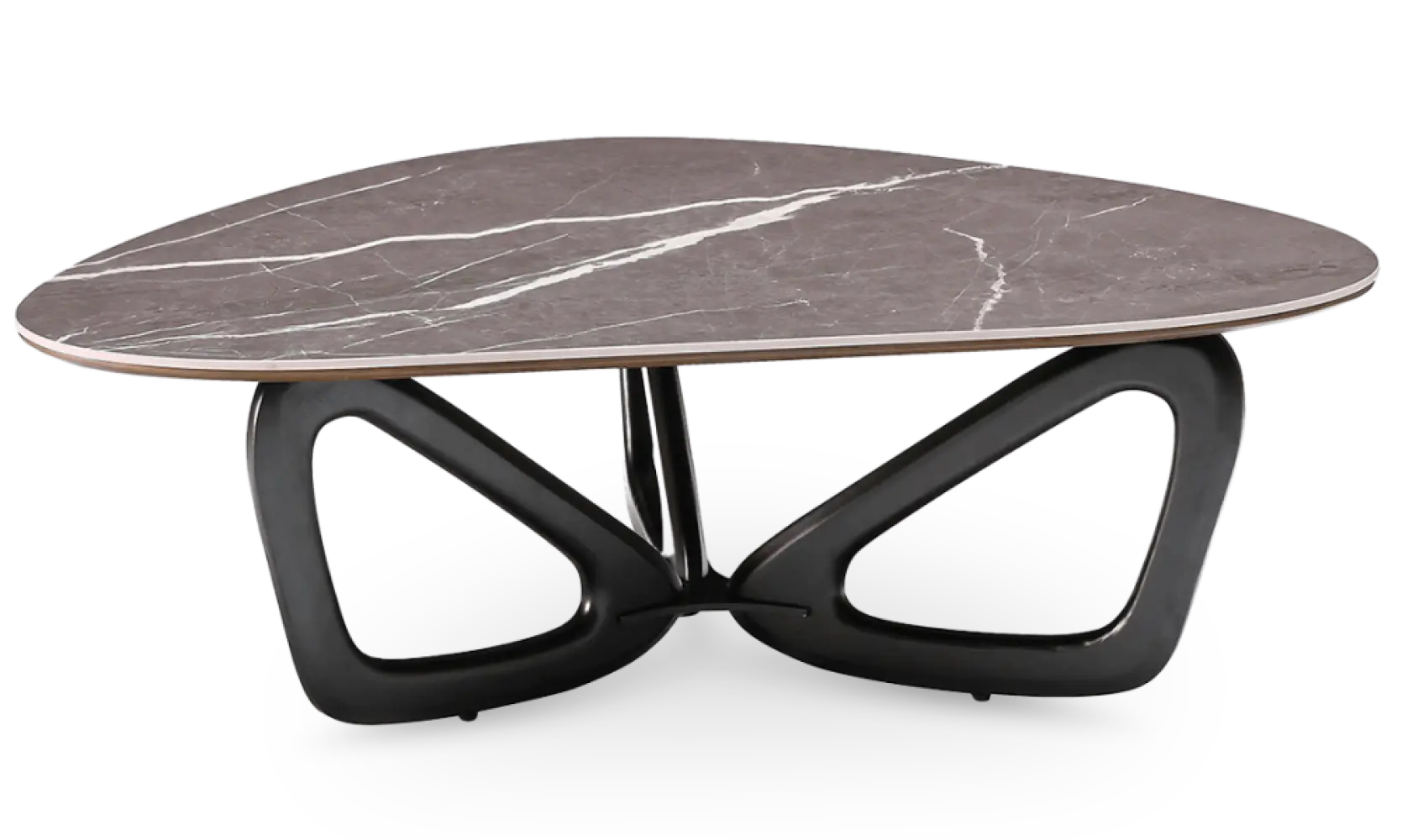 Japandi Salontafel Butterfly | Antraciet Keramiek | Zwart Onderstel