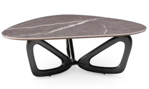 Japandi Salontafel Butterfly | Antraciet Keramiek | Zwart Onderstel