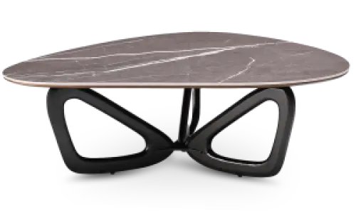 Japandi Salontafel Butterfly | Antraciet Keramiek | Zwart Onderstel