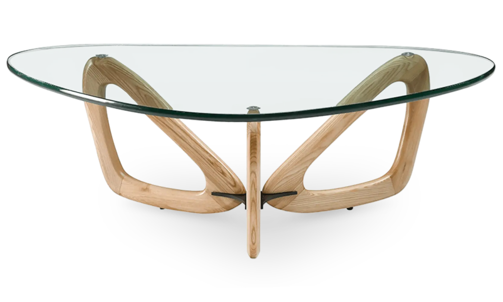 Japandi Salontafel Butterfly | Glazen Blad | Essen Onderstel