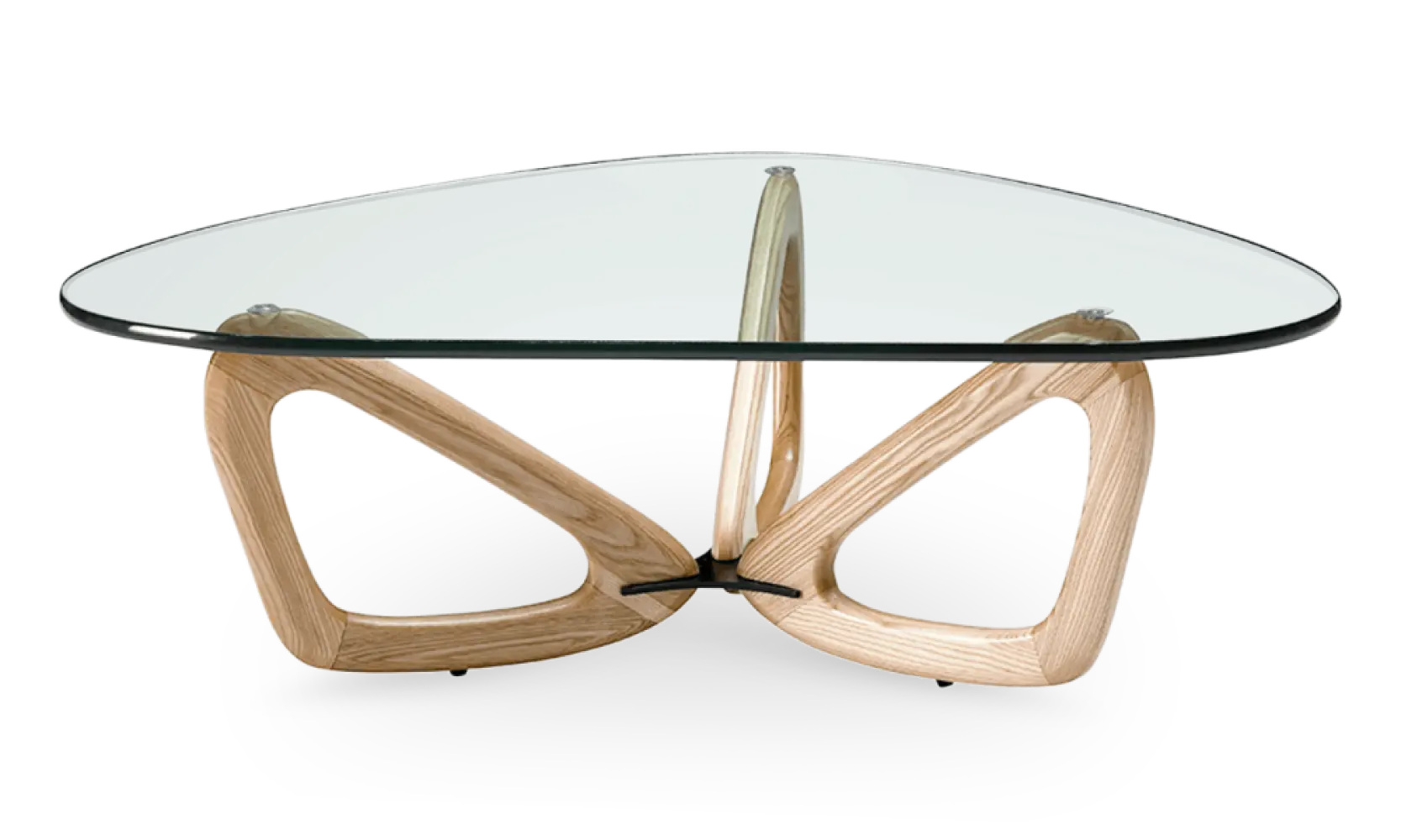 Japandi Salontafel Butterfly | Glazen Blad | Essen Onderstel