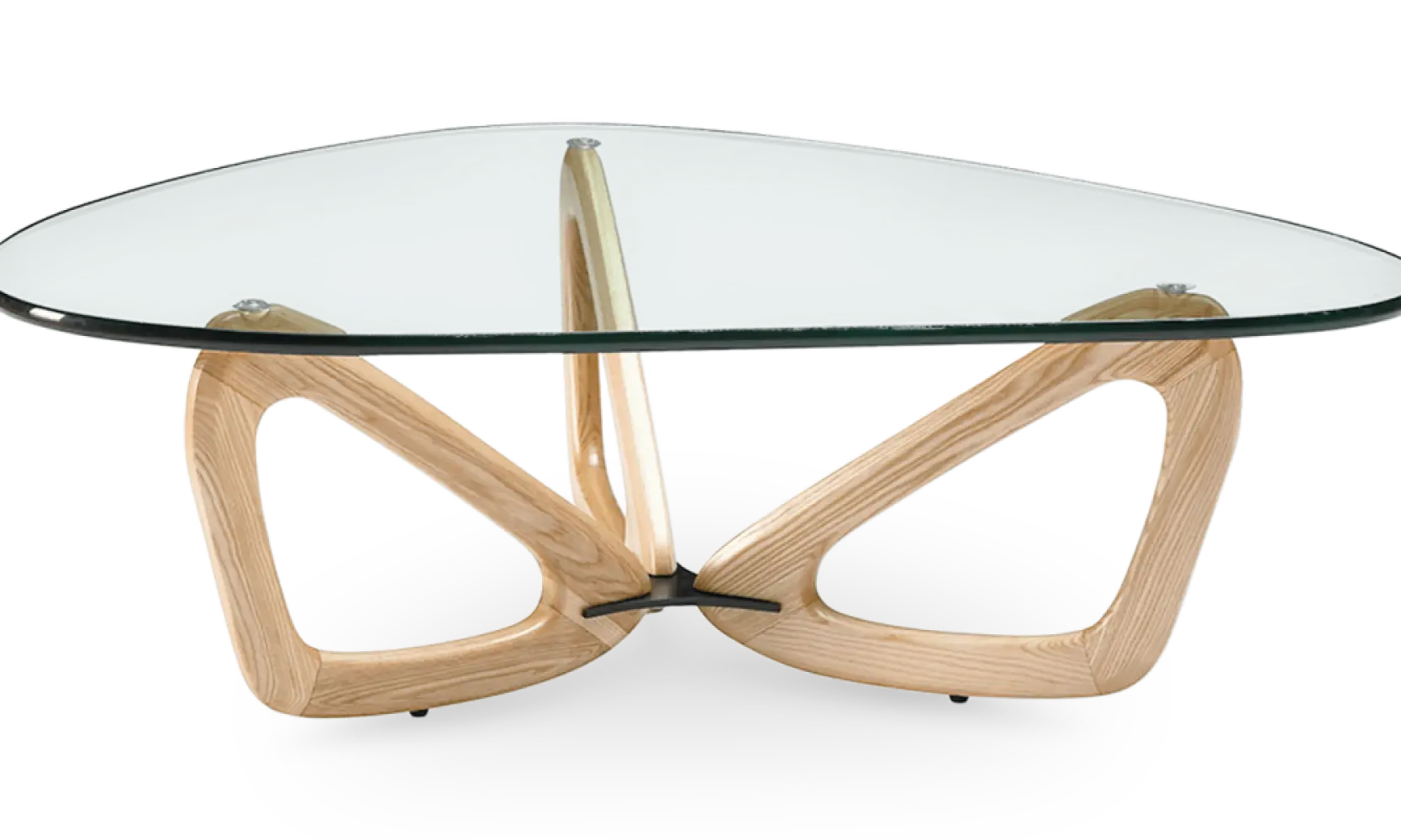 Japandi Salontafel Butterfly | Glazen Blad | Essen Onderstel