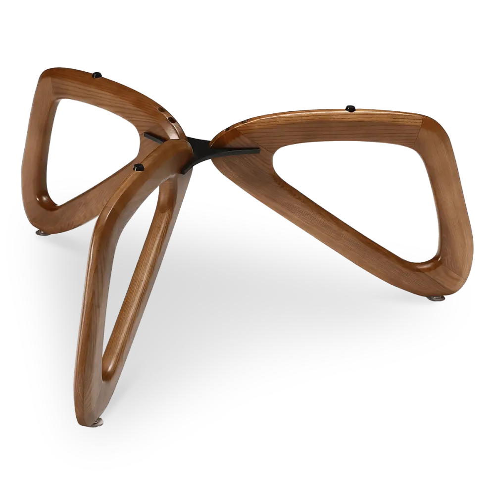 Japandi Salontafel Butterfly | Glazen Blad | Walnoot Onderstel