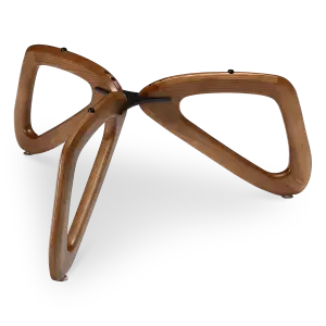 Japandi Salontafel Butterfly | Glazen Blad | Walnoot Onderstel