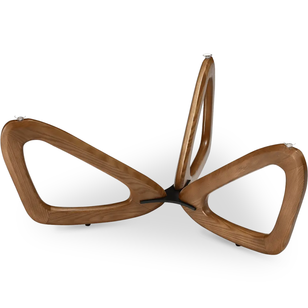 Japandi Salontafel Butterfly | Glazen Blad | Walnoot Onderstel