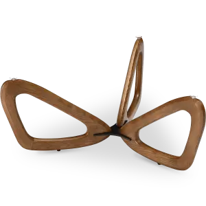 Japandi Salontafel Butterfly | Glazen Blad | Walnoot Onderstel