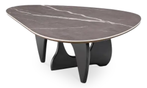 Japandi Salontafel Sabi | Antraciet Keramiek | Zwart Onderstel
