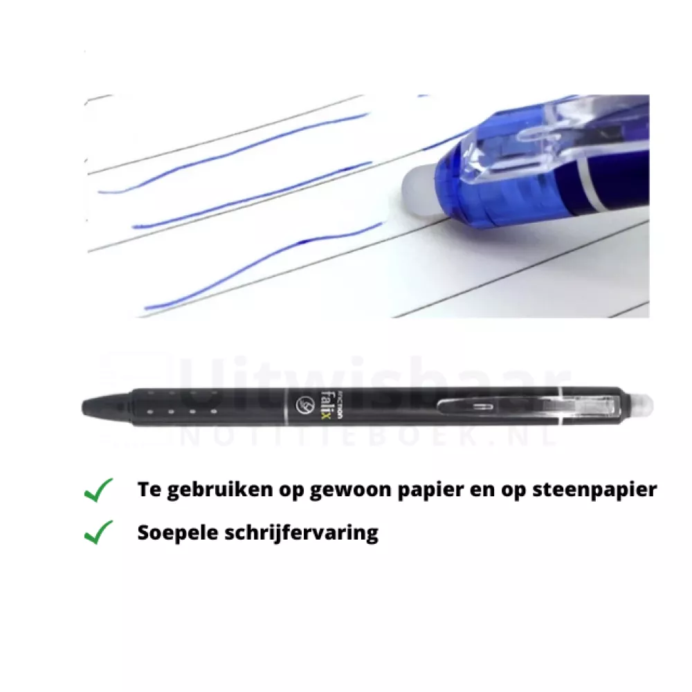 Frixion Uitwisbare Pen | Zwart en Blauw | Met navullingen | 12-delig