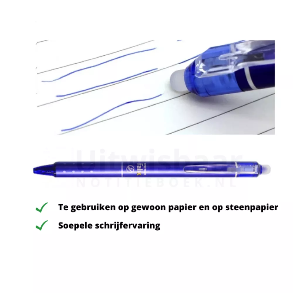 Frixion Uitwisbare Pen | Zwart en Blauw | Met navullingen | 12-delig