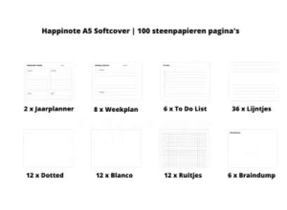 Happinote | A5 | 100 pagina's | Softcover | Sandy Beach