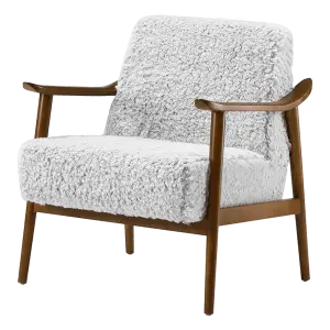 Cavel Hezel Scandinavische Lounge Chair Teddy Wit Walnoot
