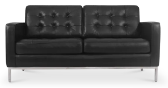Florence Knoll Twee Zits Zwart Leer