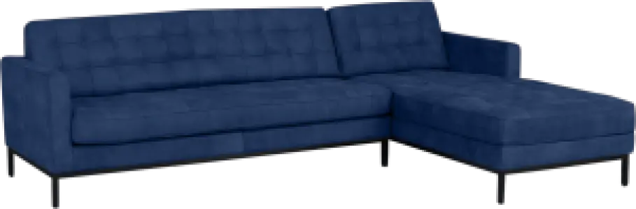 Florence Knoll Hoekbank Kings Blue Velvet (Hoek Links)
