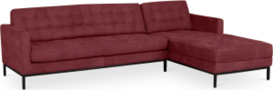 Florence Knoll Hoekbank Bordeaux Red Velvet (Hoek Links)