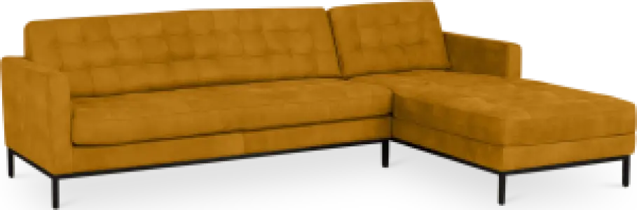Italo Hoekbank Okergold Velvet (Hoek Links)