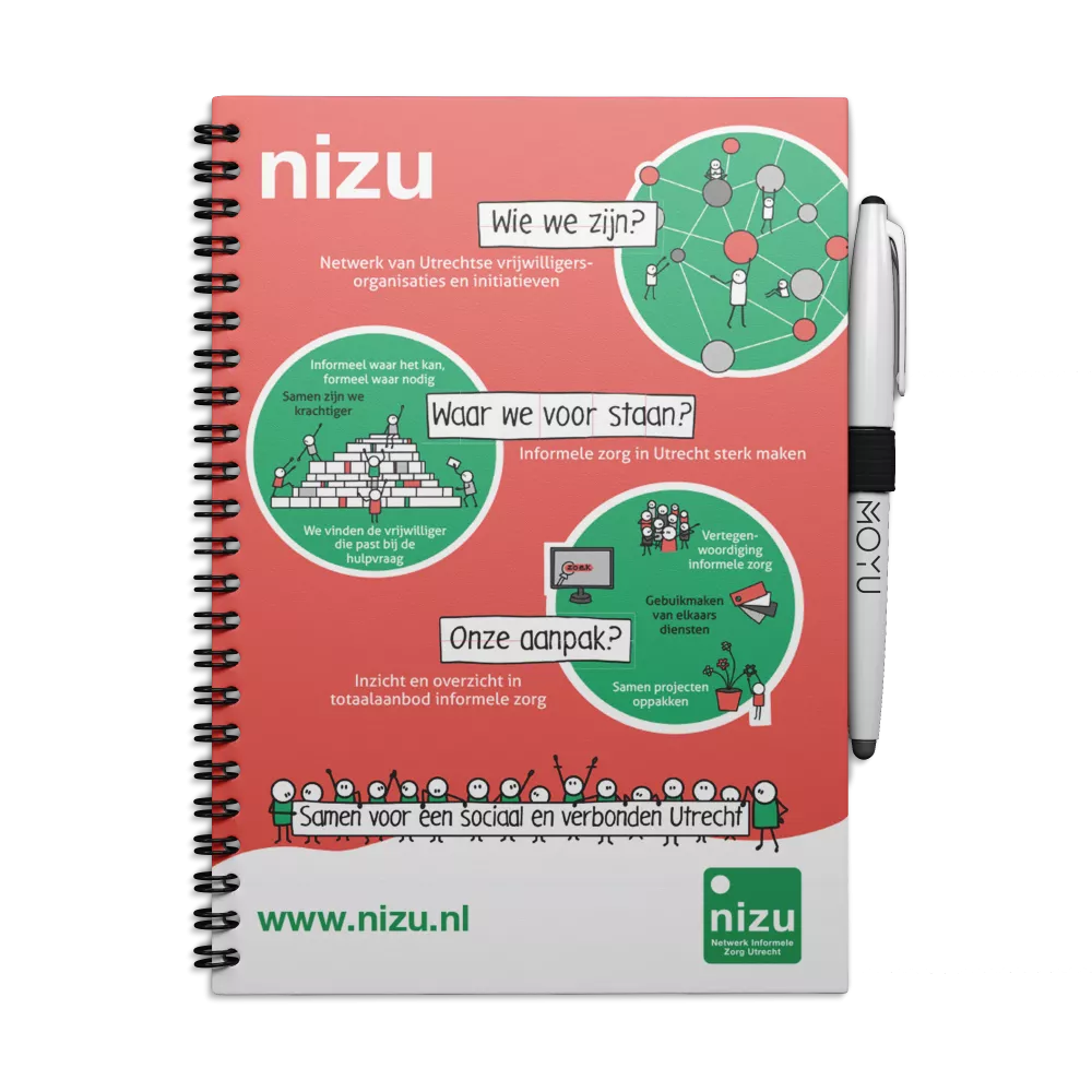 Uitwisbaar Notitieboek A4 | Met eigen logo | Hardcover | V.a. 50 stuks Uitwisbaar Notitieboek A4 | Met eigen logo | Hardcover | V.a. 50 stuks