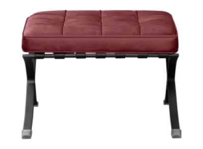 Barcelona Ottoman Bordeaux Red Velvet | Black Frame