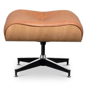 Cavel Lounge Chair Ottoman / Hocker Cognac / Bruin Leer | Essen Schaal