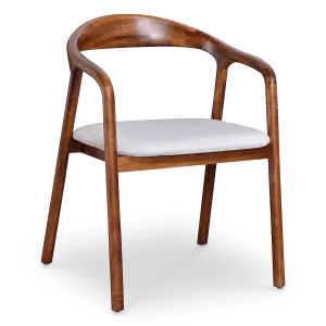 Artson Eetkamerstoel | Walnoot Hout | Wit Boucle