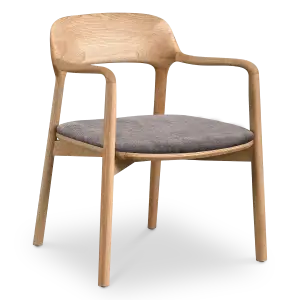 Kennedy Eetkamerstoel | Naturel Essen | Grijs Bruin Chenille
