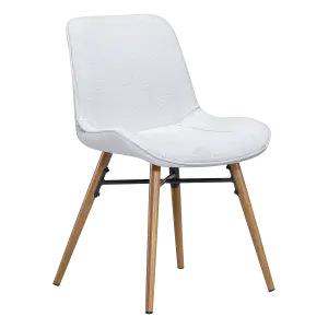 Eetkamerstoel Ferd | Wit Boucle | Eiken Onderstel