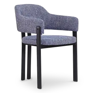 Japandi Eetkamerstoel Isamu | Blauw OTE | Zwart Onderstel