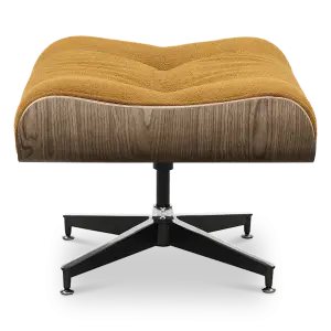 Cavel Lounge Chair Ottoman / Hocker Bruin Bouclé | Walnoot Schaal