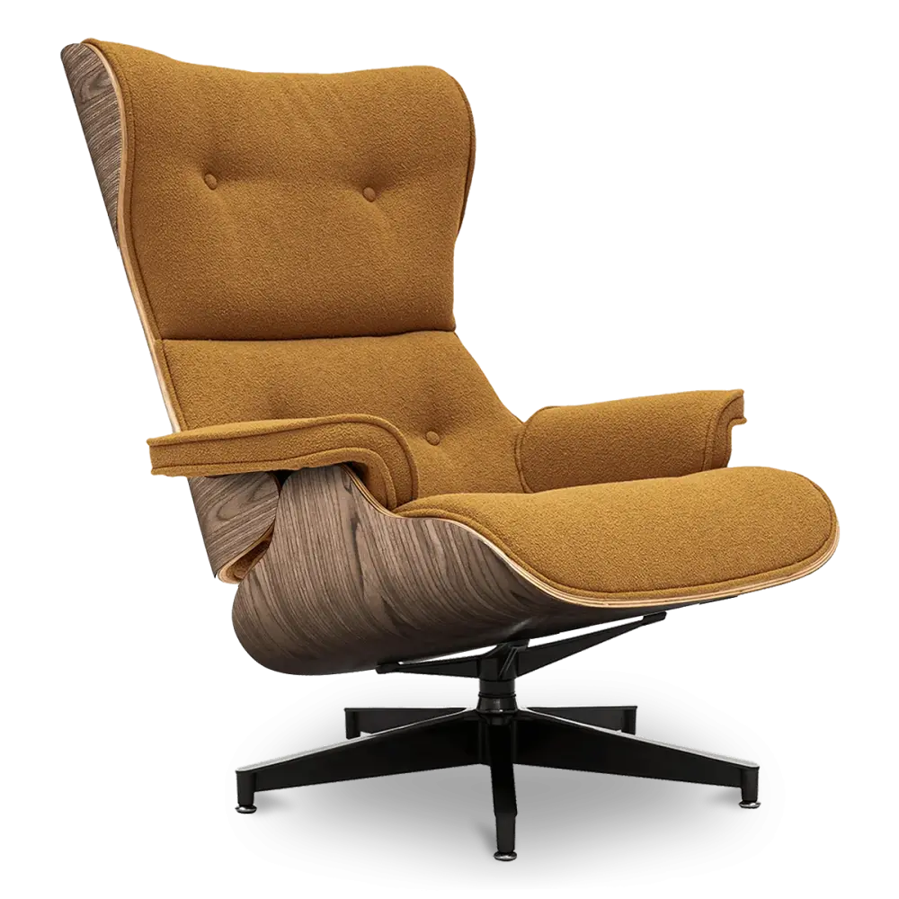 specificaties cavel lounge bruin bouclé walnoot schalen 