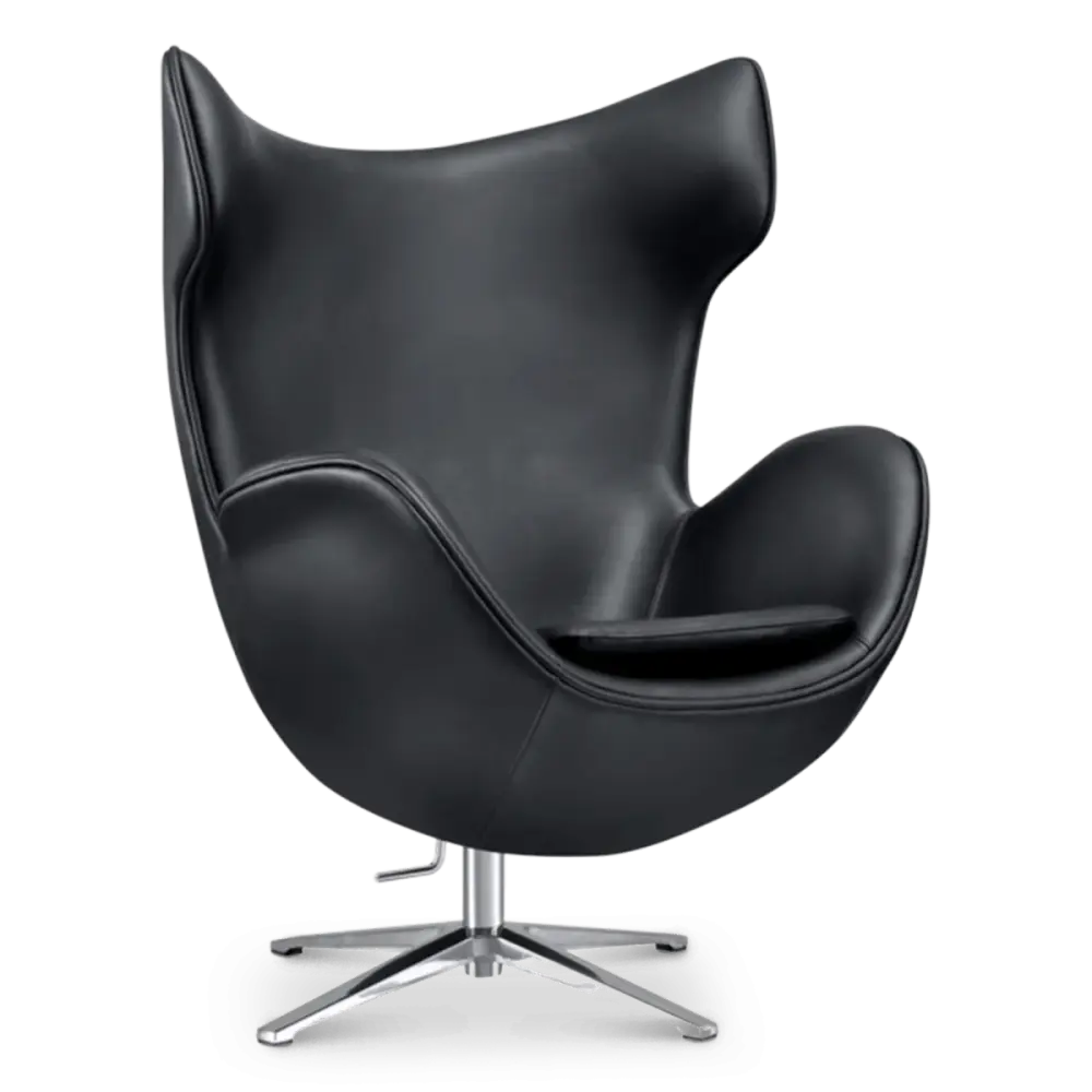 specificaties flag chair zwart leer chroom onderstel