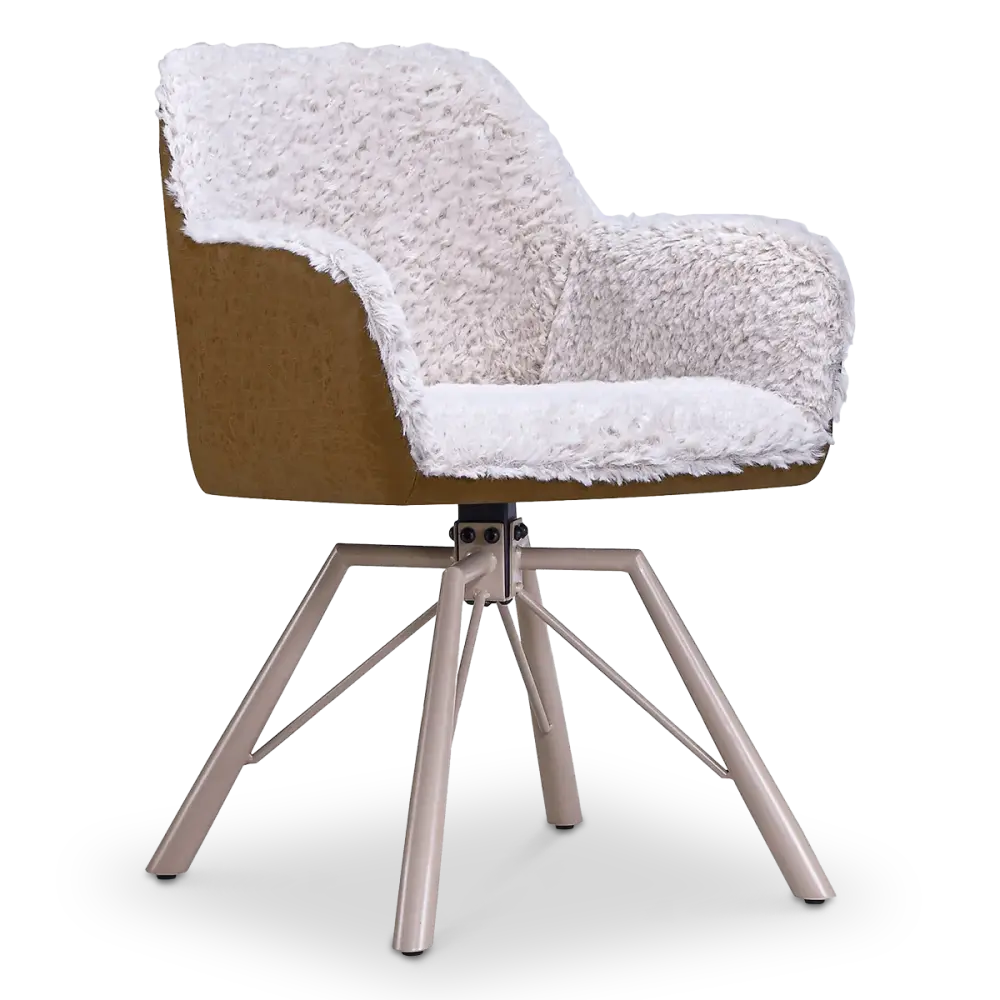 specificaties-nord-eetkamerstoel-taupe finish-bruin sheepskin