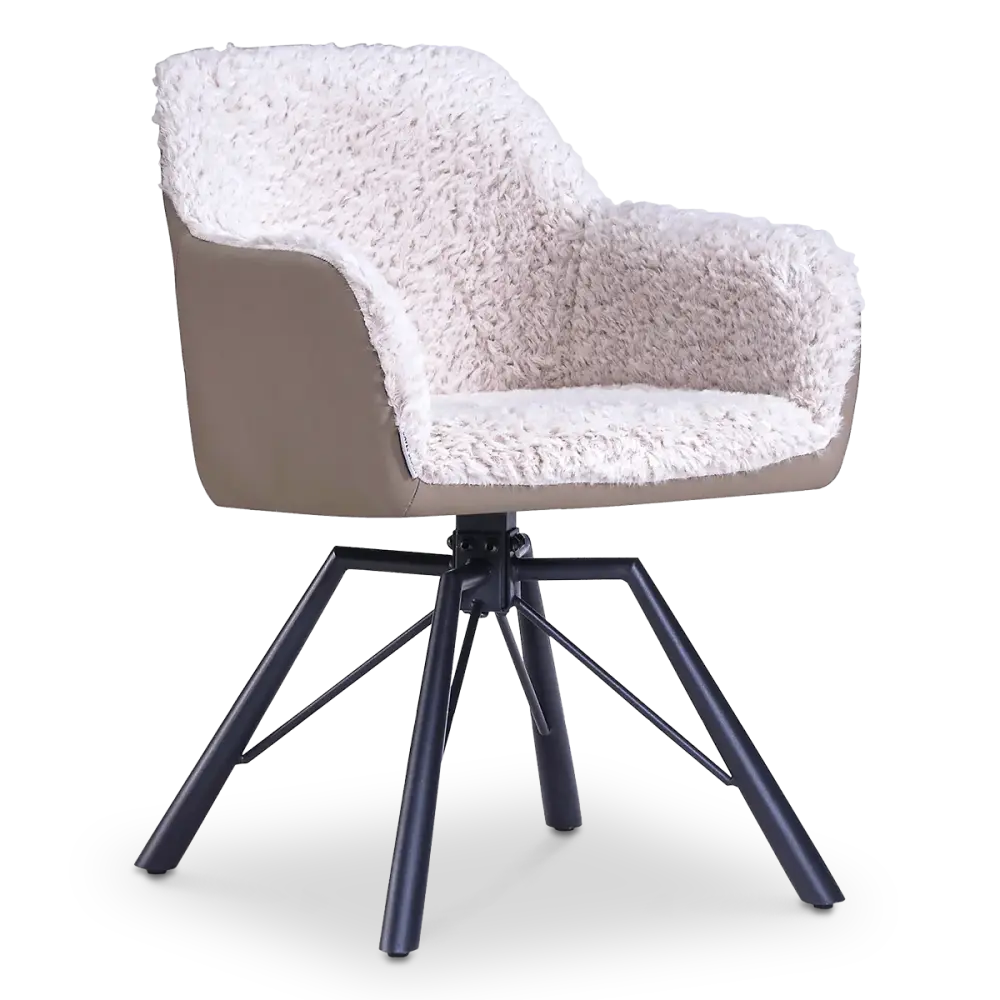 specificaties-nord-eetkamerstoel-zwarte finish-taupe sheepskin