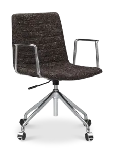 Cavel Lincoln Bureaustoel | Bruin OTE Stof | Chroom