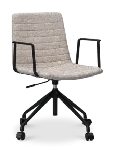 Cavel Lincoln Bureaustoel | Zand OTE Stof | Mat Zwart