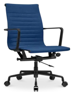 Cavel CD 117 Bureaustoel Blauw Linnen | Zwart Frame