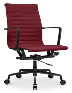 Cavel CD 117 Bureaustoel Rood Linnen | Zwart Frame
