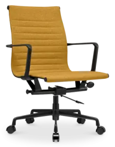 Cavel CD 117 Bureaustoel Oker Linnen | Zwart Frame