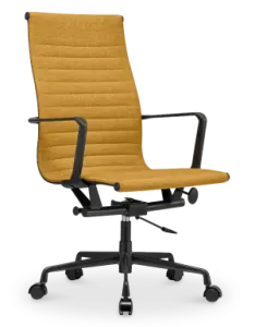 Cavel CD 119 Bureaustoel Oker Linnen | Zwart Frame
