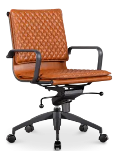 Diamond Softpad Bureaustoel Cognac | Lage Rug