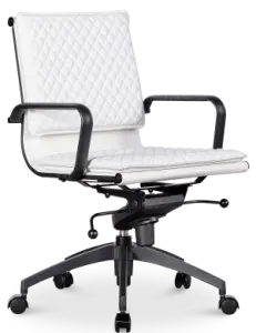 Diamond Softpad Bureaustoel Wit | Lage Rug