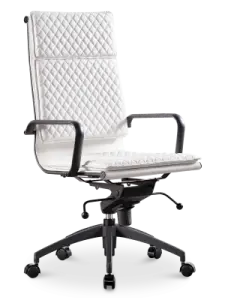 Diamond Softpad Bureaustoel Wit | Hoge Rug