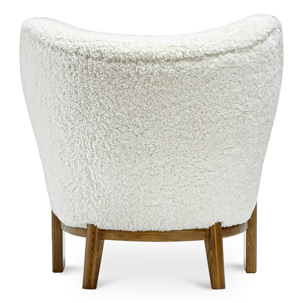 Little Kita Fauteuil Wit | Walnoot Pootjes