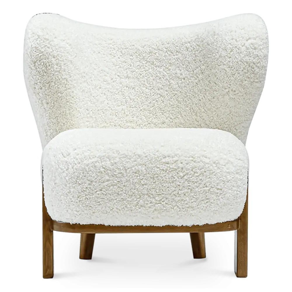 Little Kita Fauteuil Wit | Walnoot Pootjes