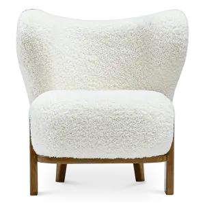 Little Kita Fauteuil Wit | Walnoot Pootjes