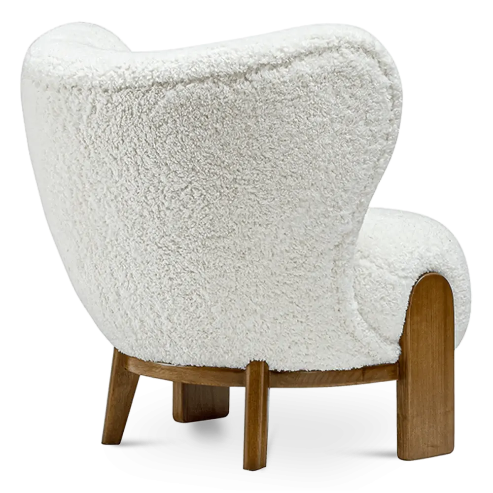 Little Kita Fauteuil Wit | Walnoot Pootjes